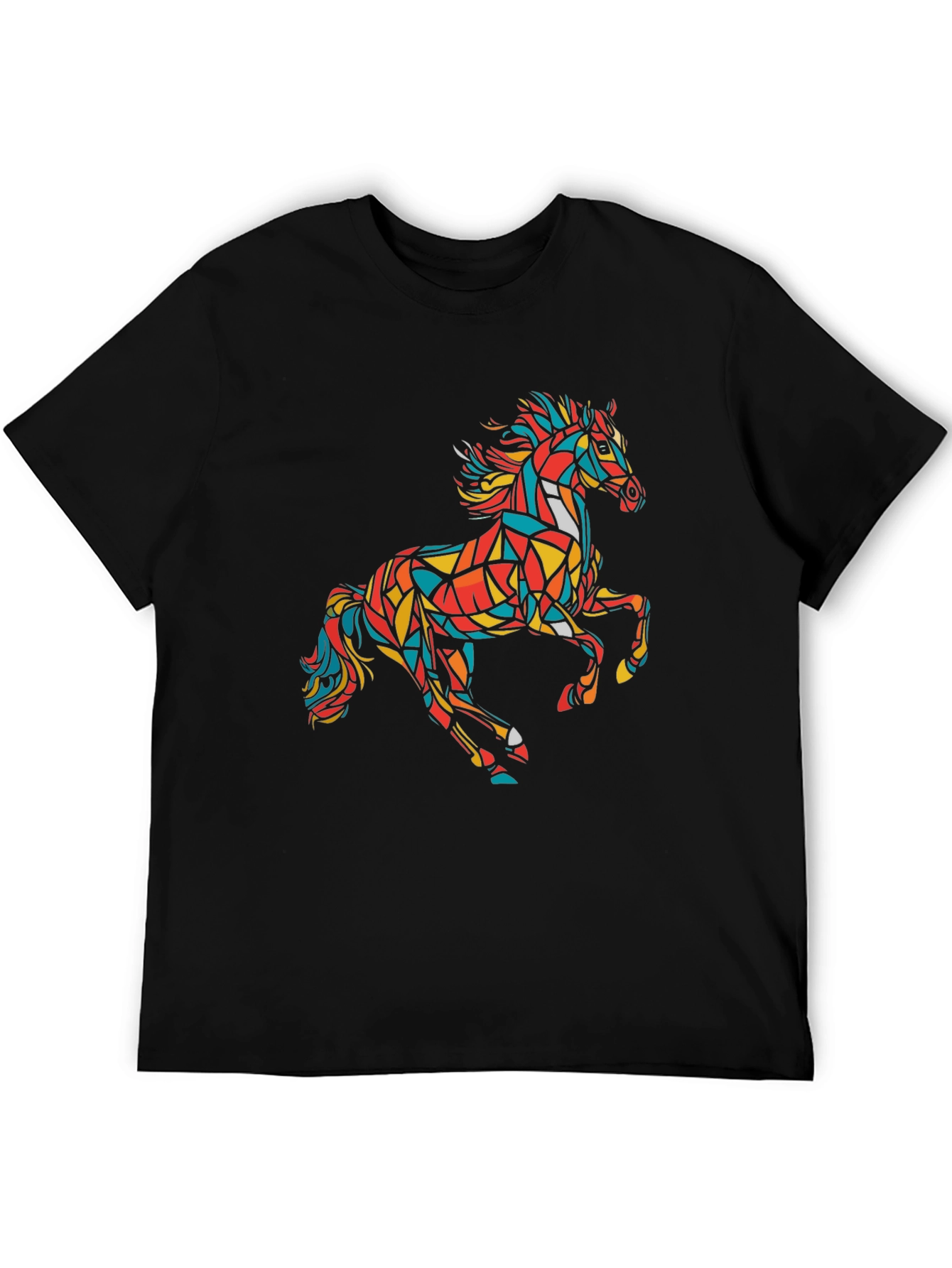 Geometric Horse Graphic Tee - Modern Art T-Shirt