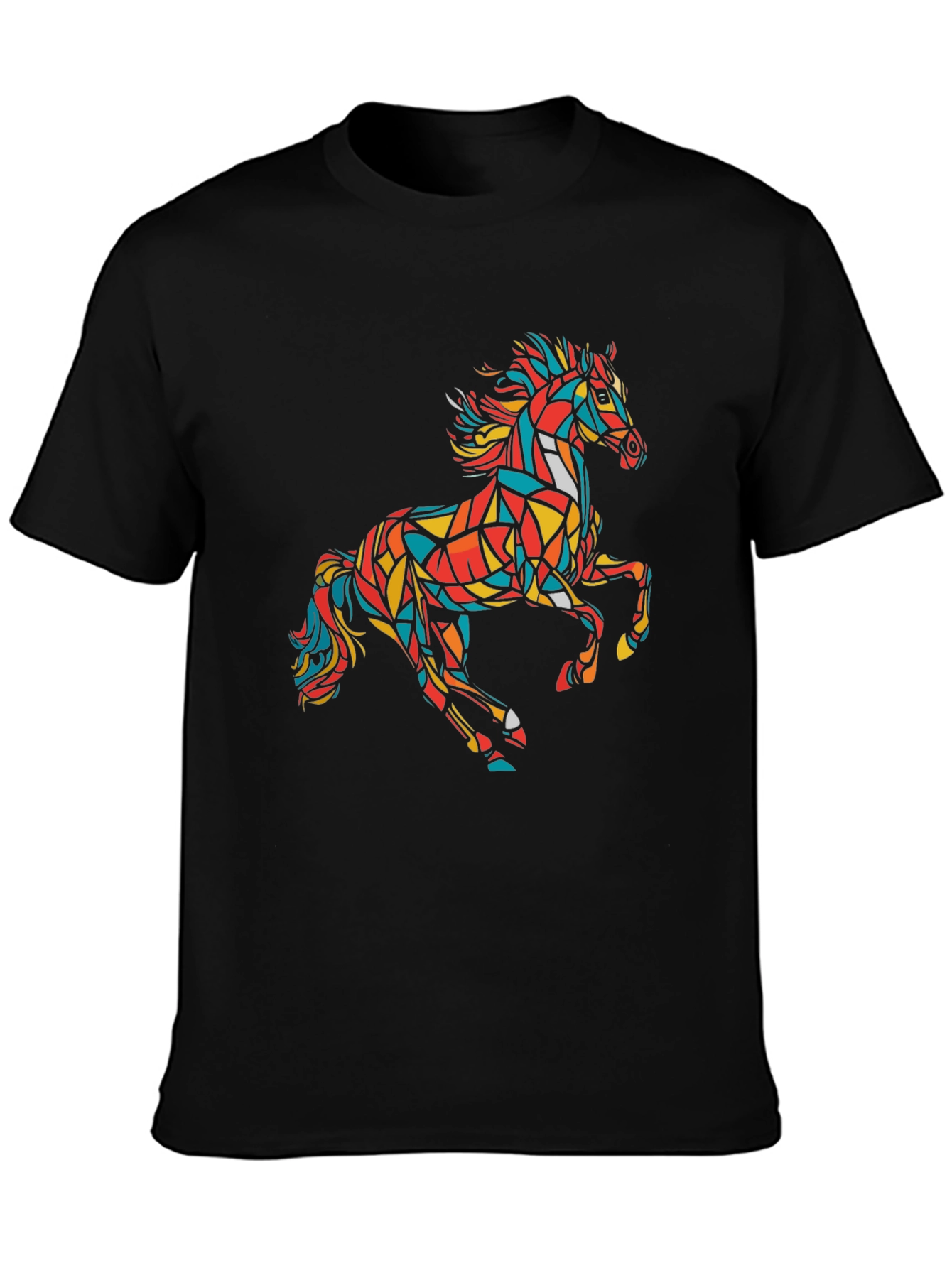 Geometric Horse Graphic Tee - Modern Art T-Shirt