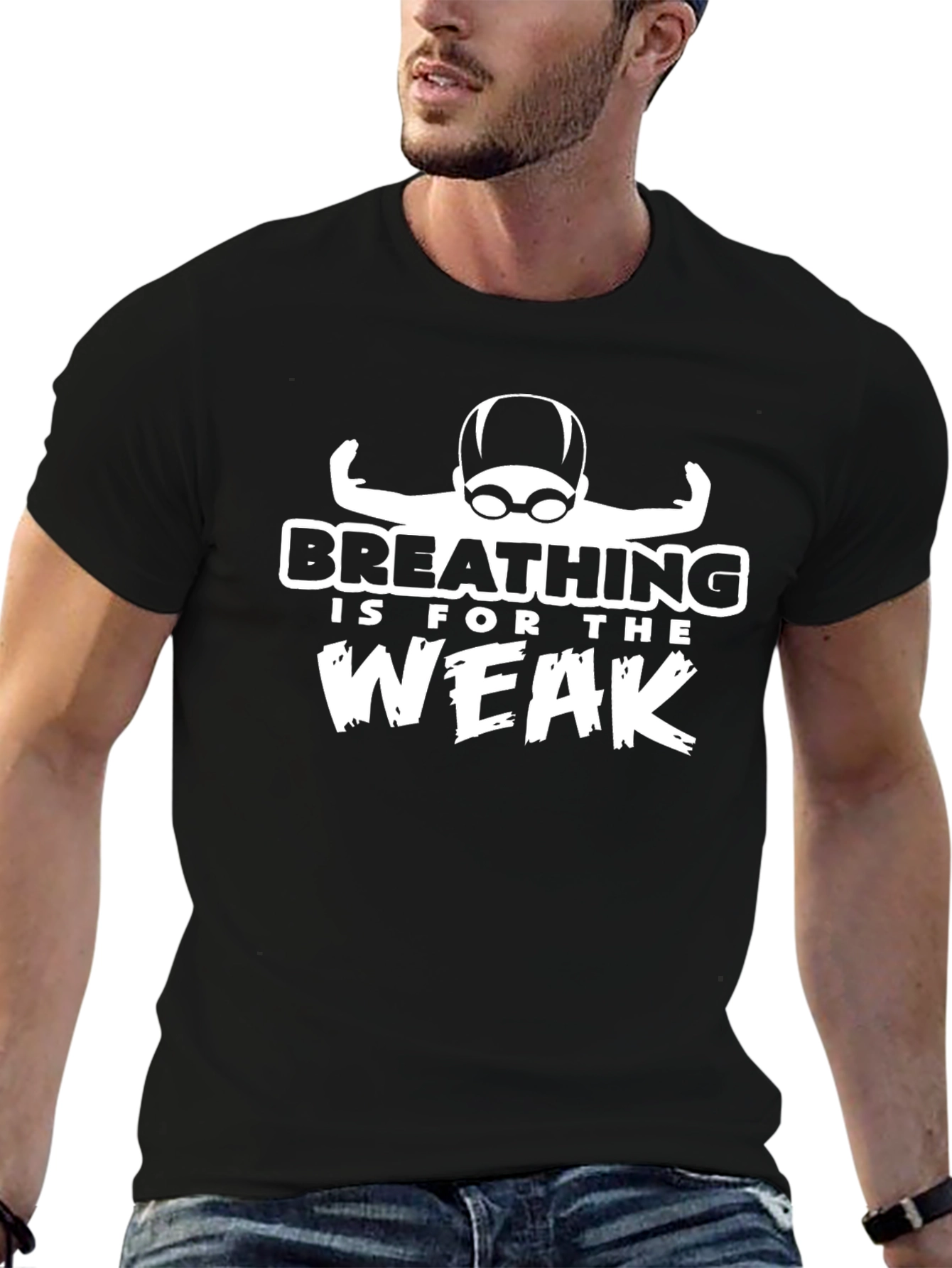 Breathing Is For The Weak T-Shirt - Swimmer Gift