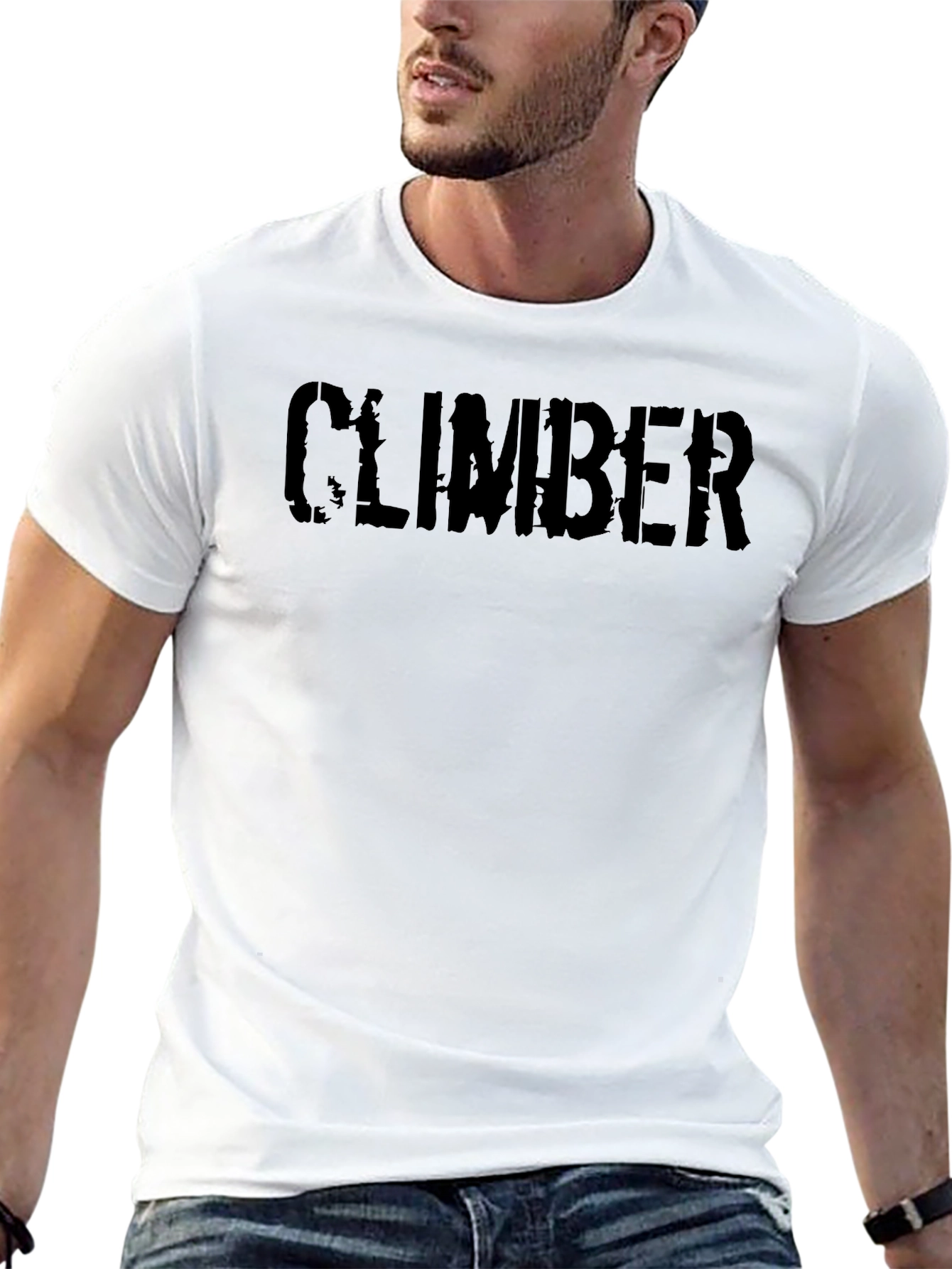 Climber Distressed Graphic T-Shirt - Black