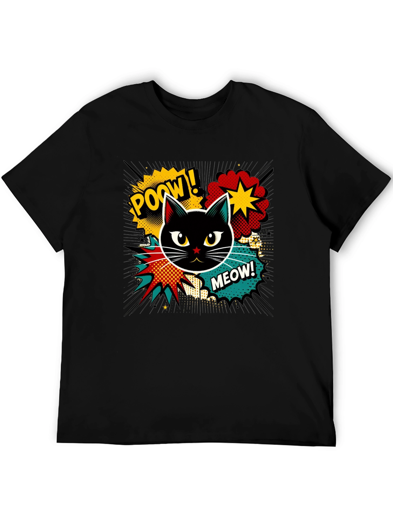 Retro Comic Cat T-Shirt - Cool Graphic Tee
