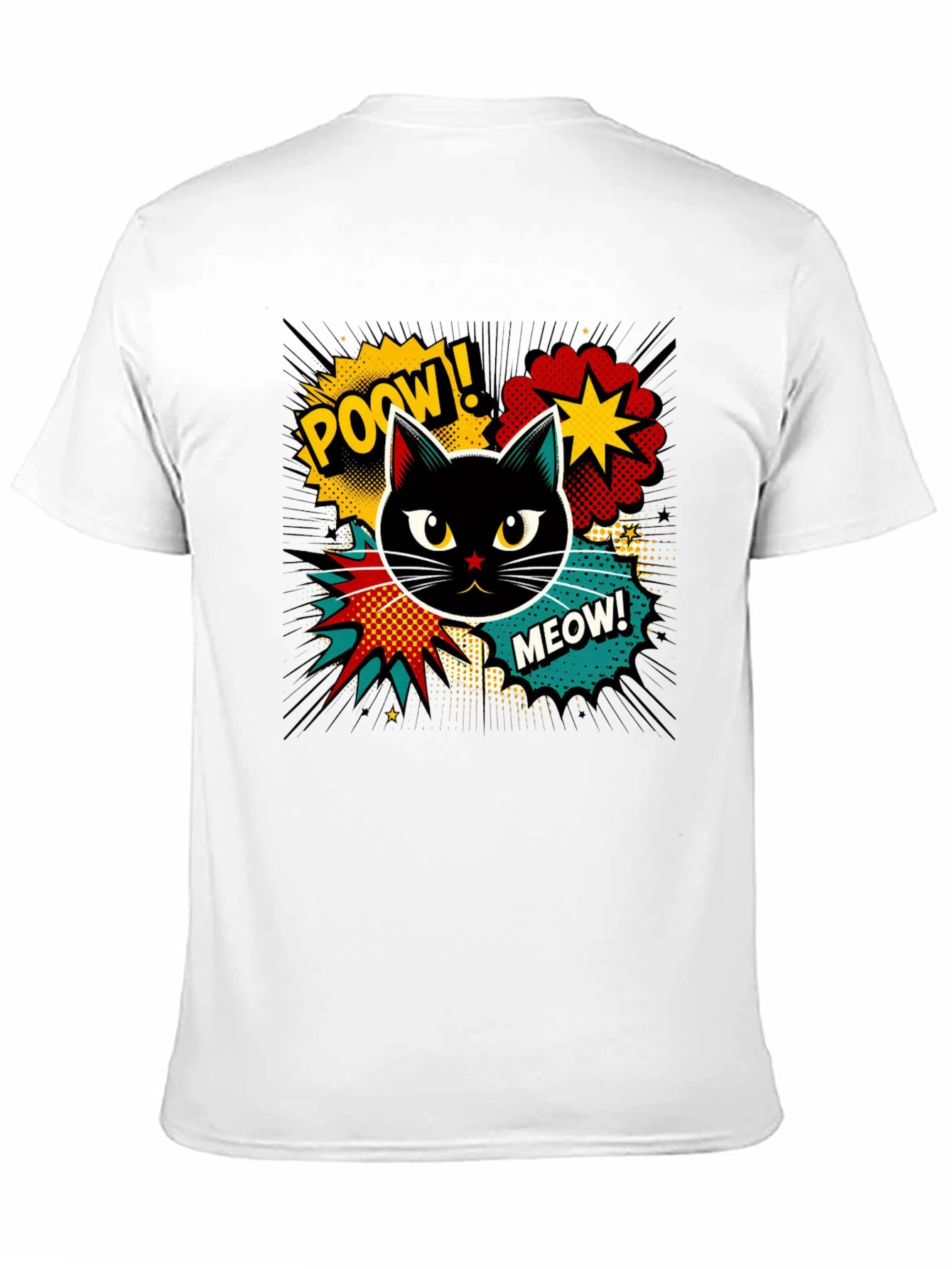Retro Comic Cat T-Shirt - Cool Graphic Tee