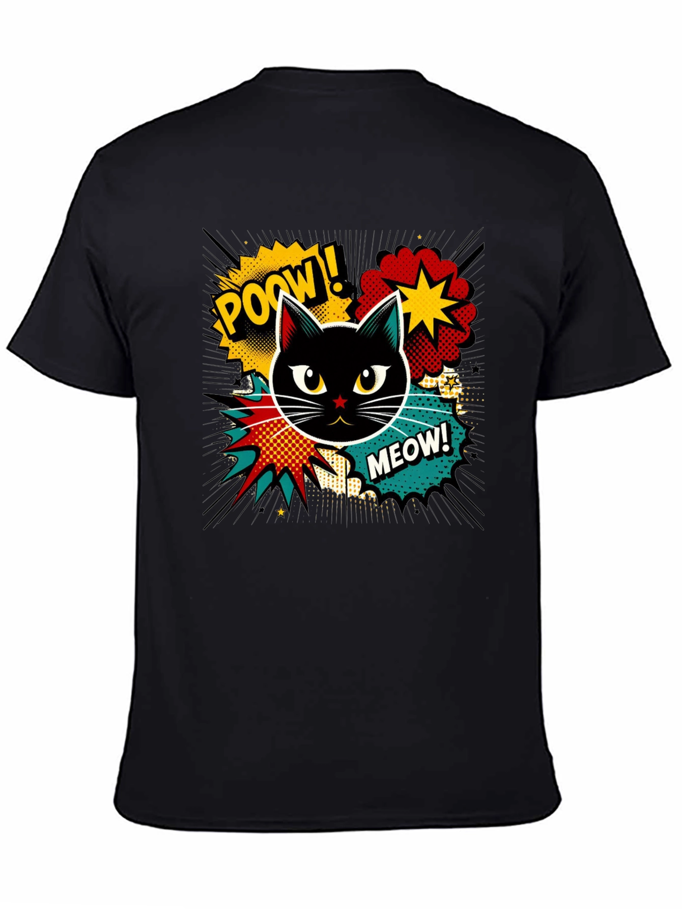 Retro Comic Cat T-Shirt - Cool Graphic Tee