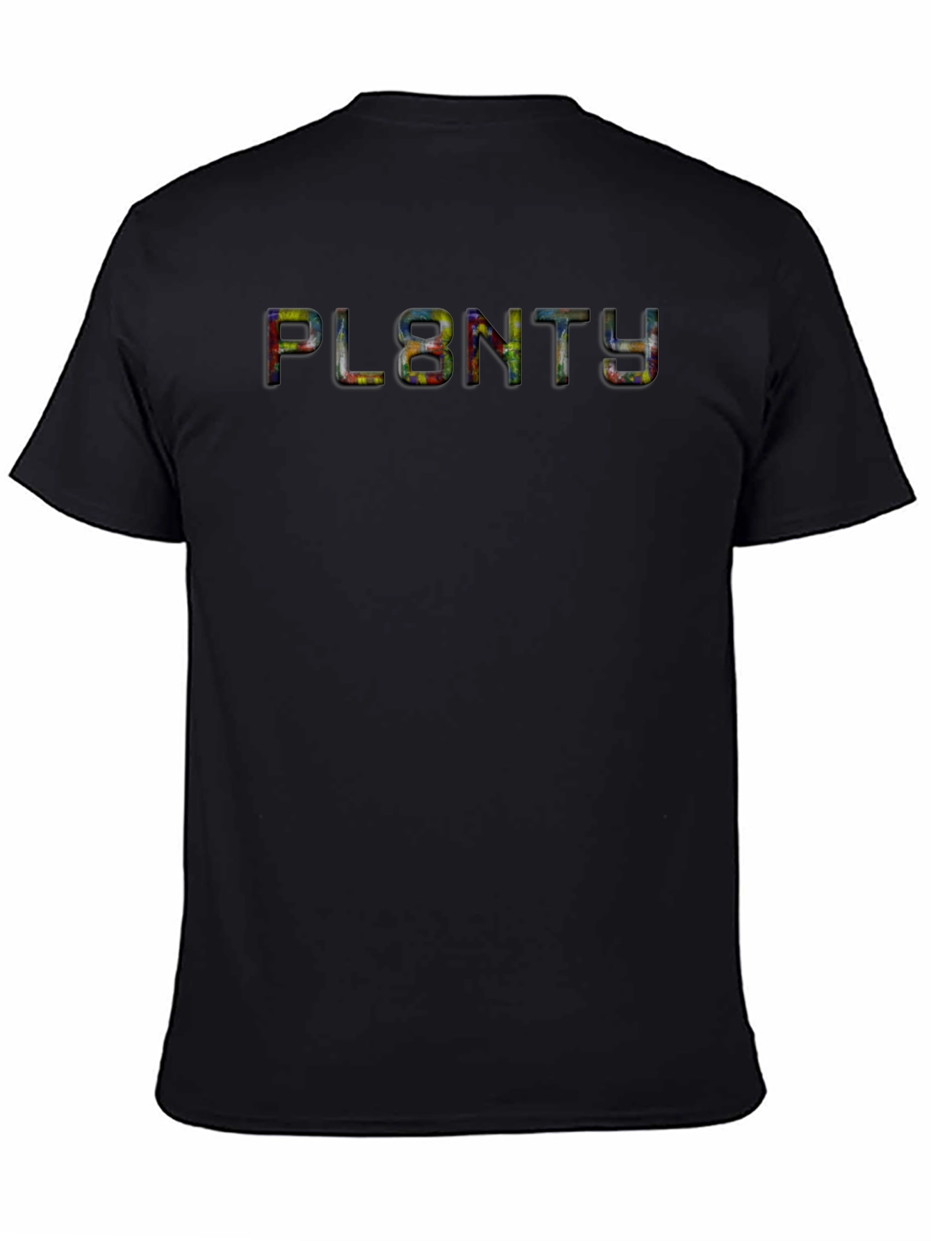 PL8NTY Graphic T-Shirt - Black Cotton Blend Tee