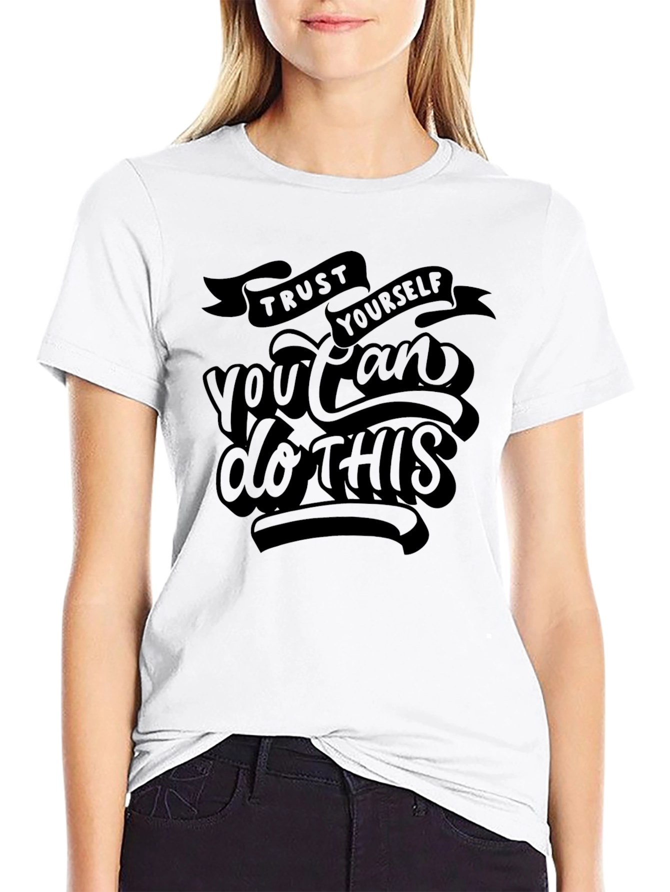 Trust Yourself Graphic Tee - Motivational Black T-Shirt