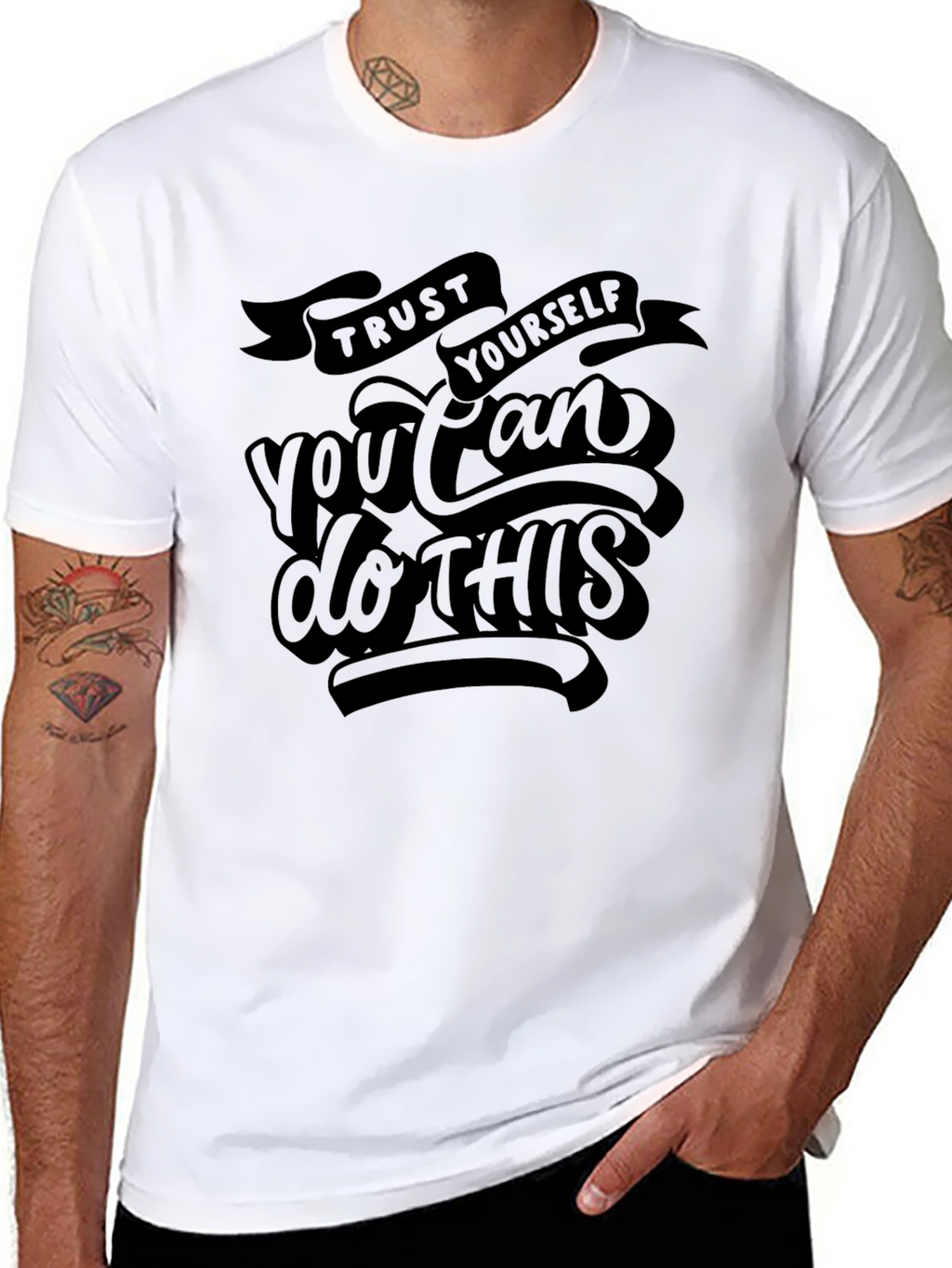 Trust Yourself Graphic Tee - Motivational Black T-Shirt
