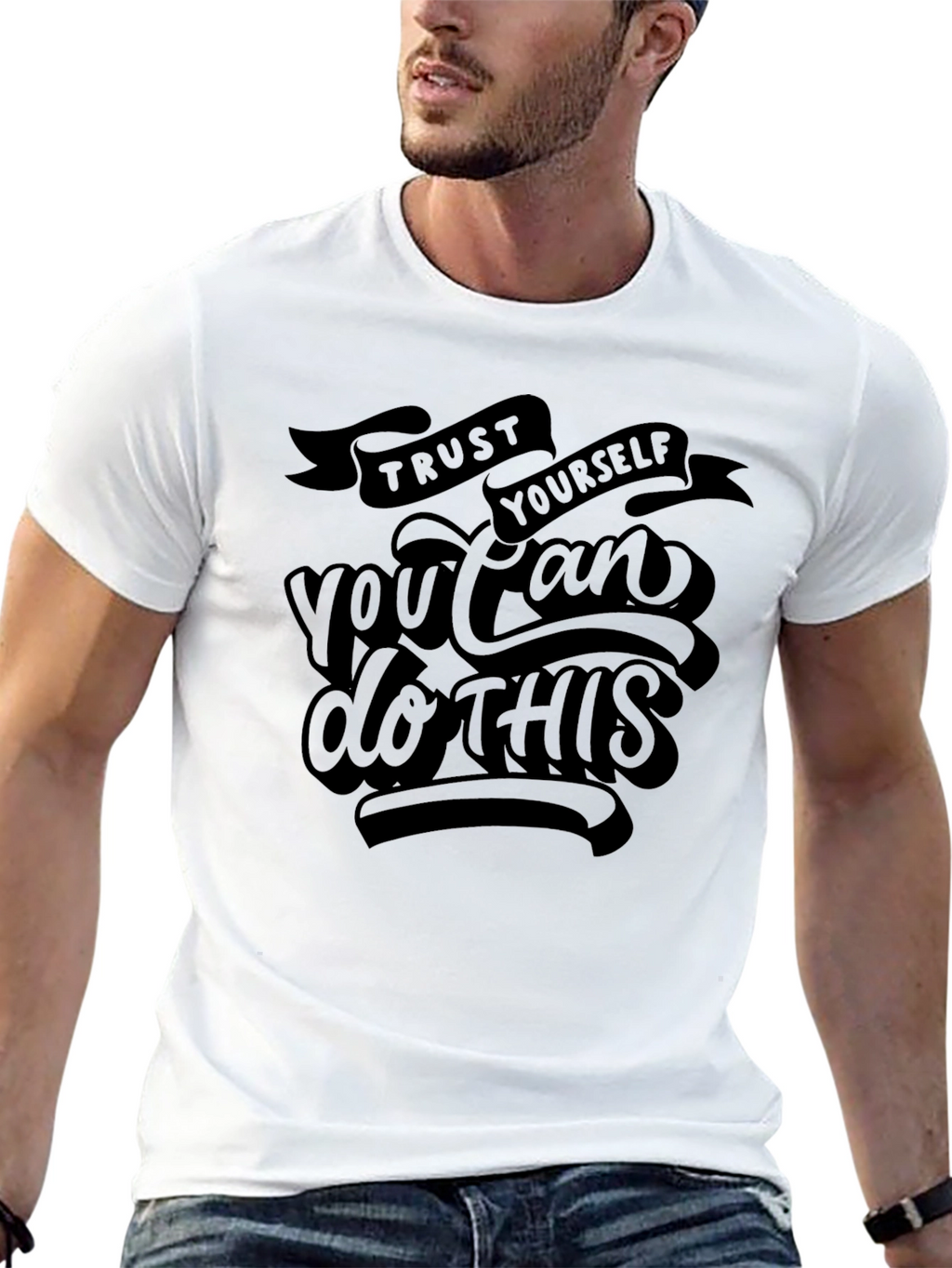 Trust Yourself Graphic Tee - Motivational Black T-Shirt