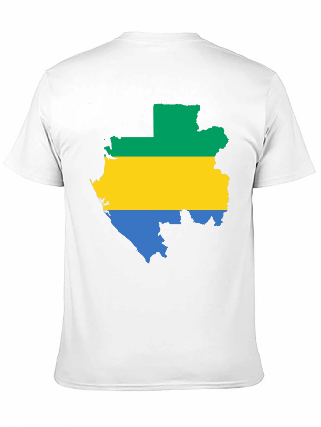 Gabon Flag Map T-Shirt - Black Cotton Tee
