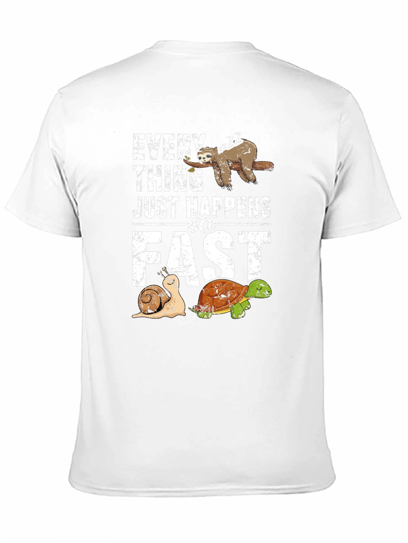 Funny Sloth Snail Turtle Graphic T-Shirt