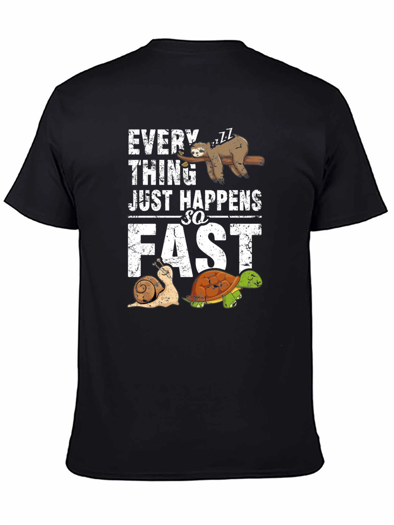 Funny Sloth Snail Turtle Graphic T-Shirt