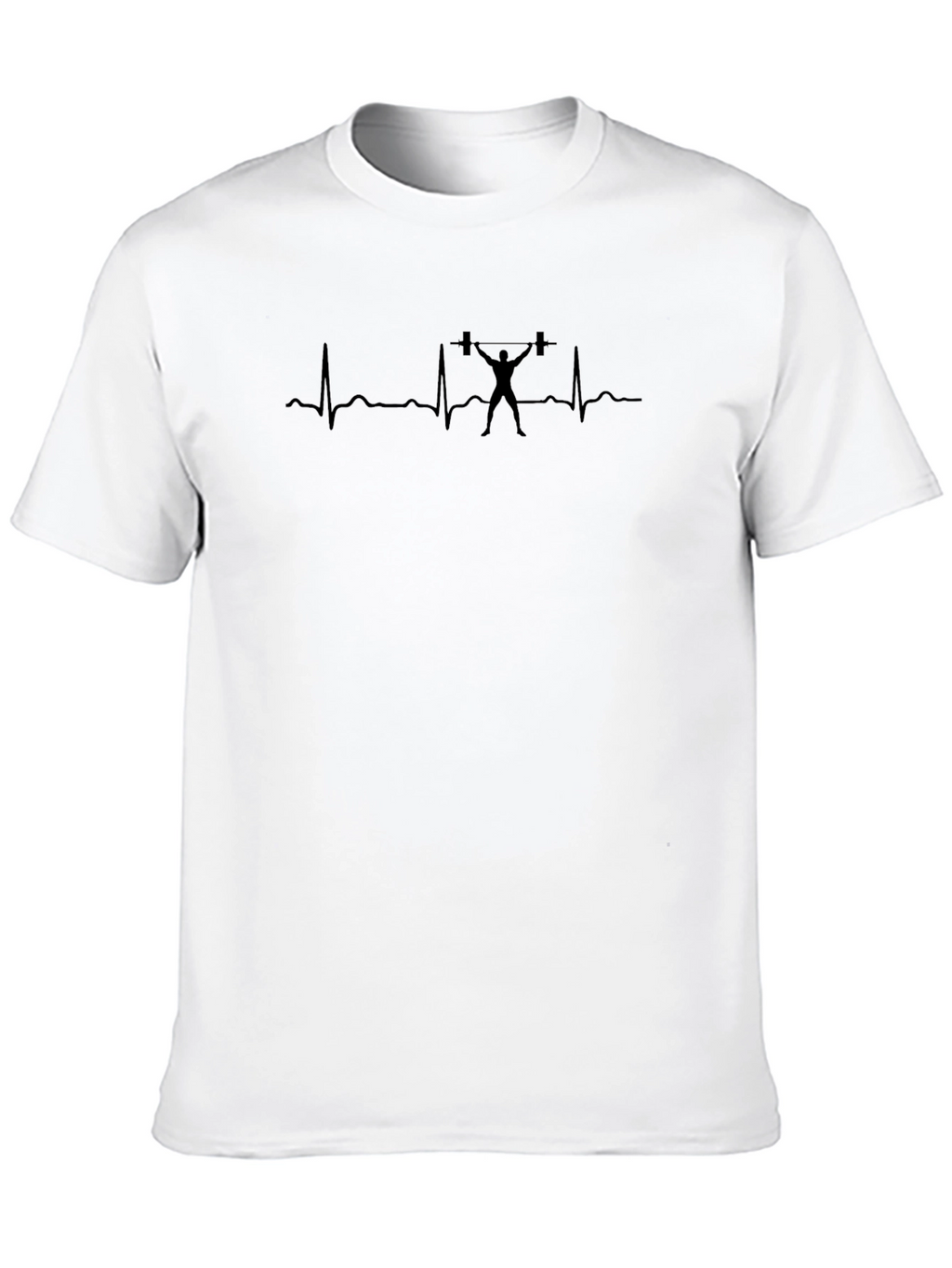 Weightlifting Heartbeat Graphic Tee - Black