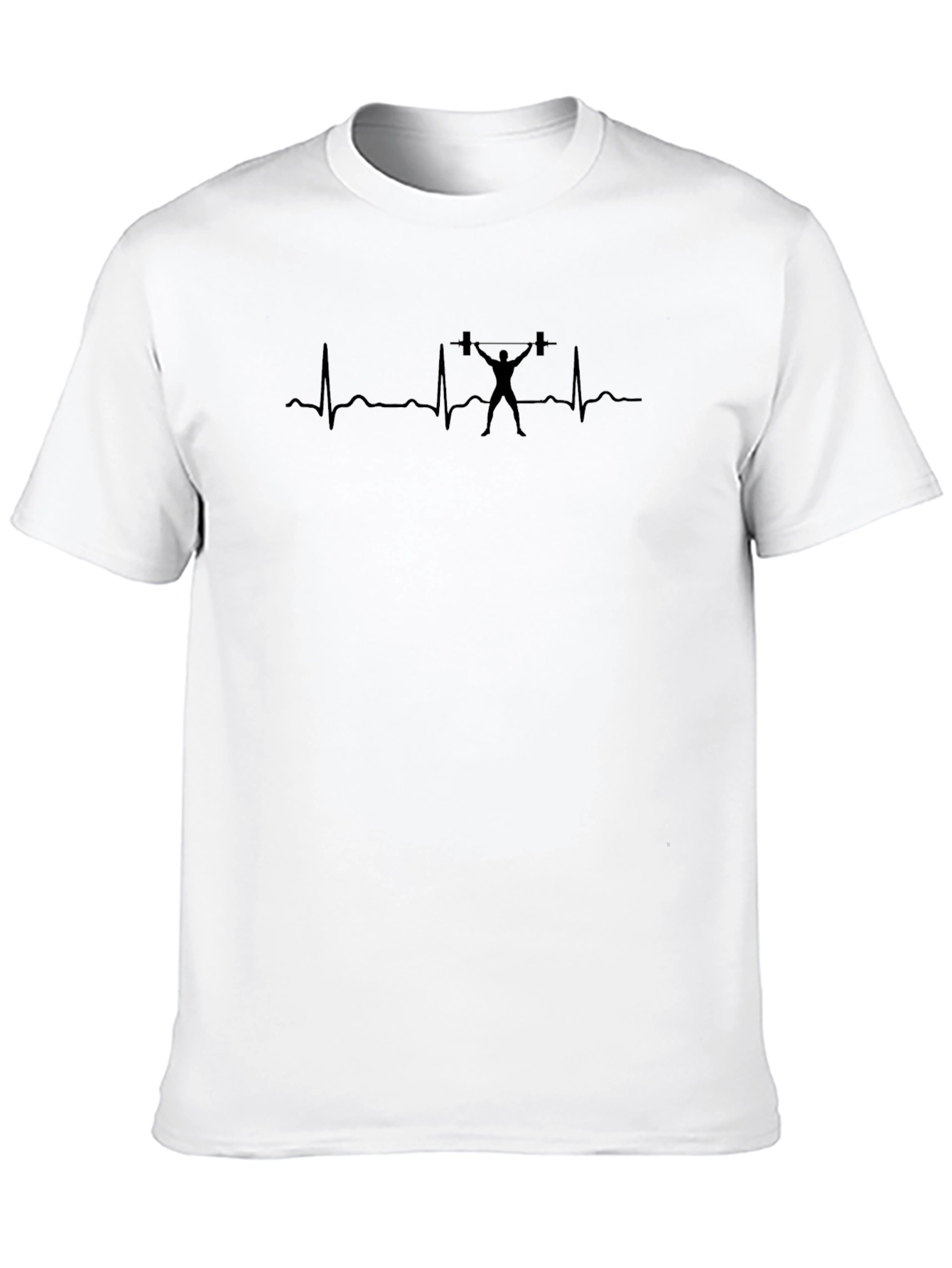 Weightlifting Heartbeat Graphic Tee - Black