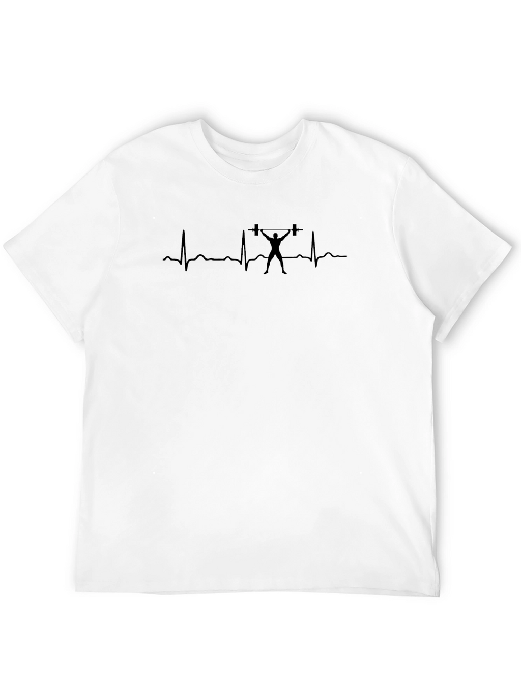 Weightlifting Heartbeat Graphic Tee - Black