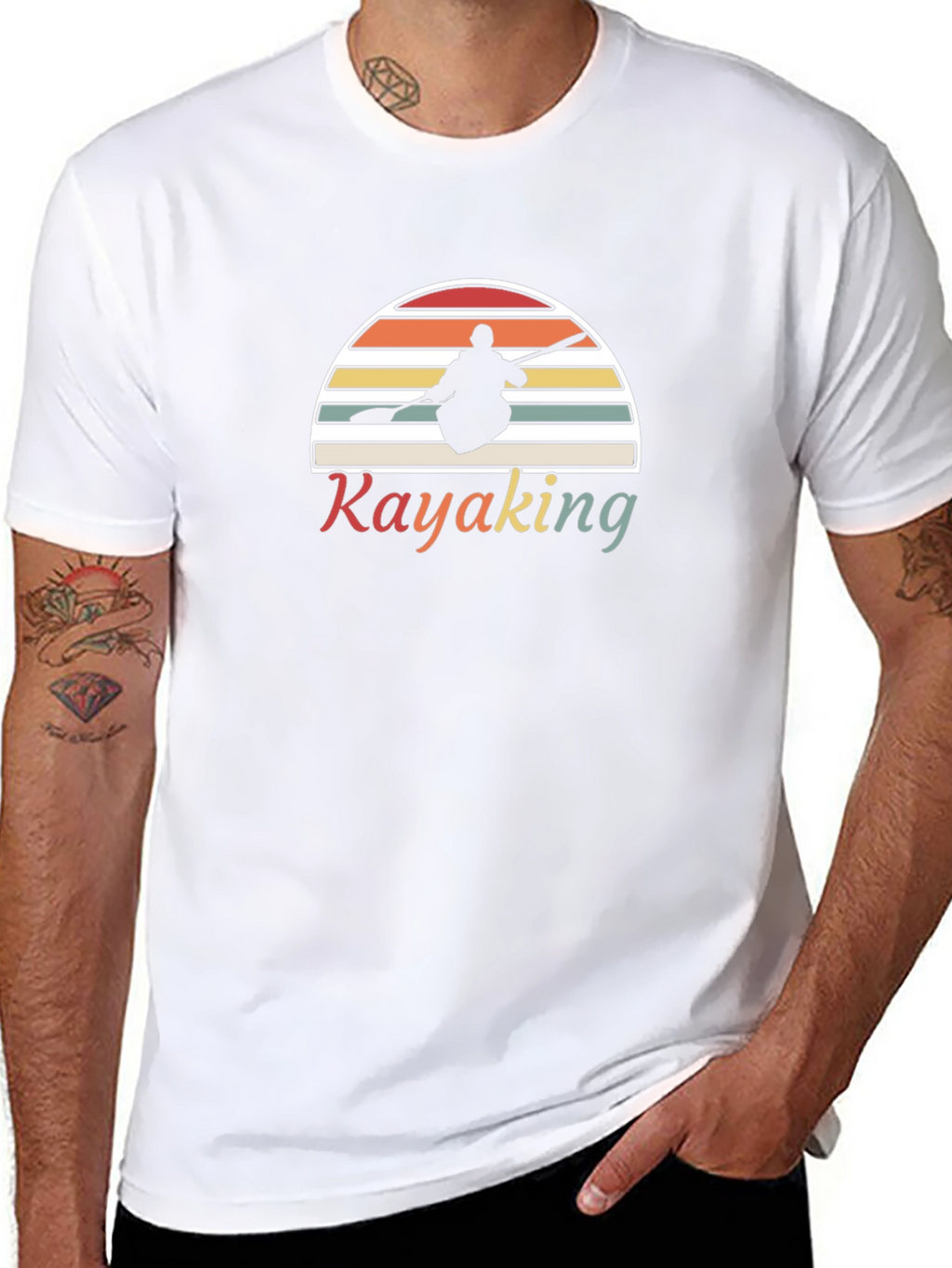 Kayaking Retro Sunset T-Shirt