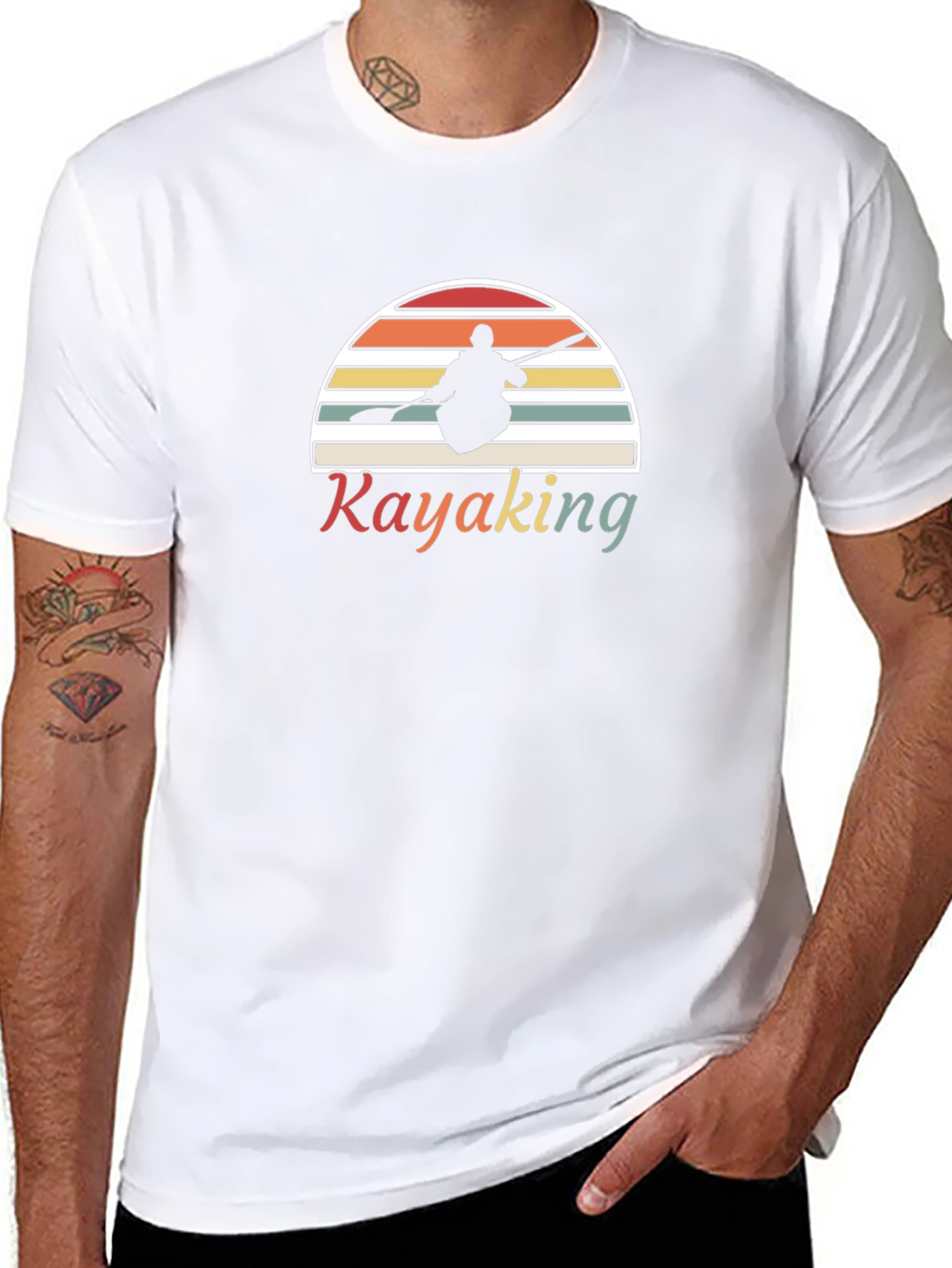 Kayaking Retro Sunset T-Shirt