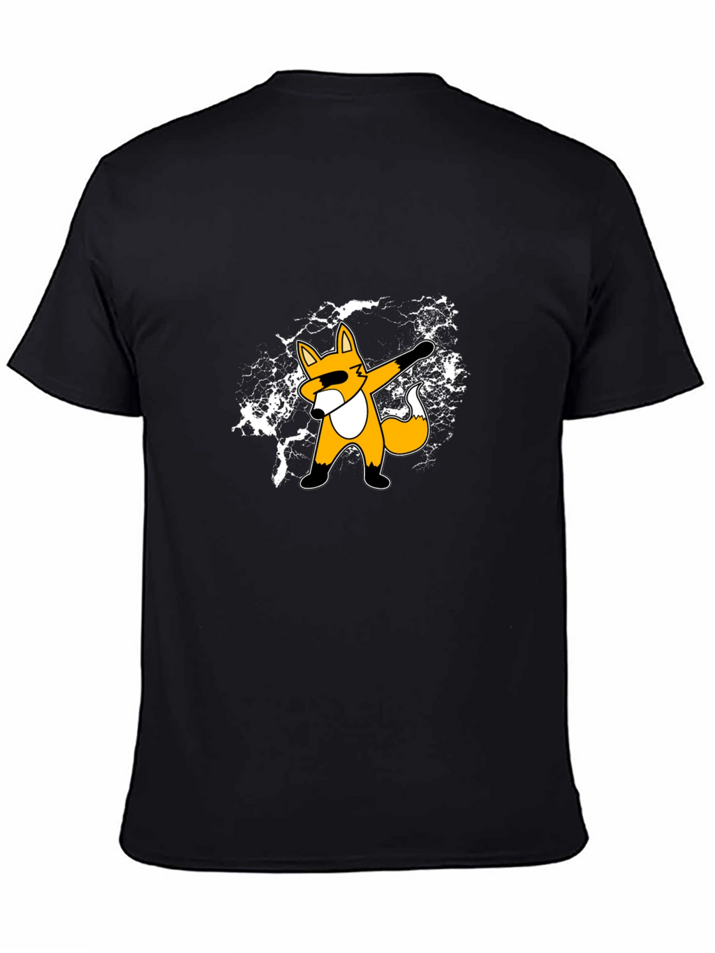 Dabbing Fox Graphic Tee - Trendy Black T-Shirt