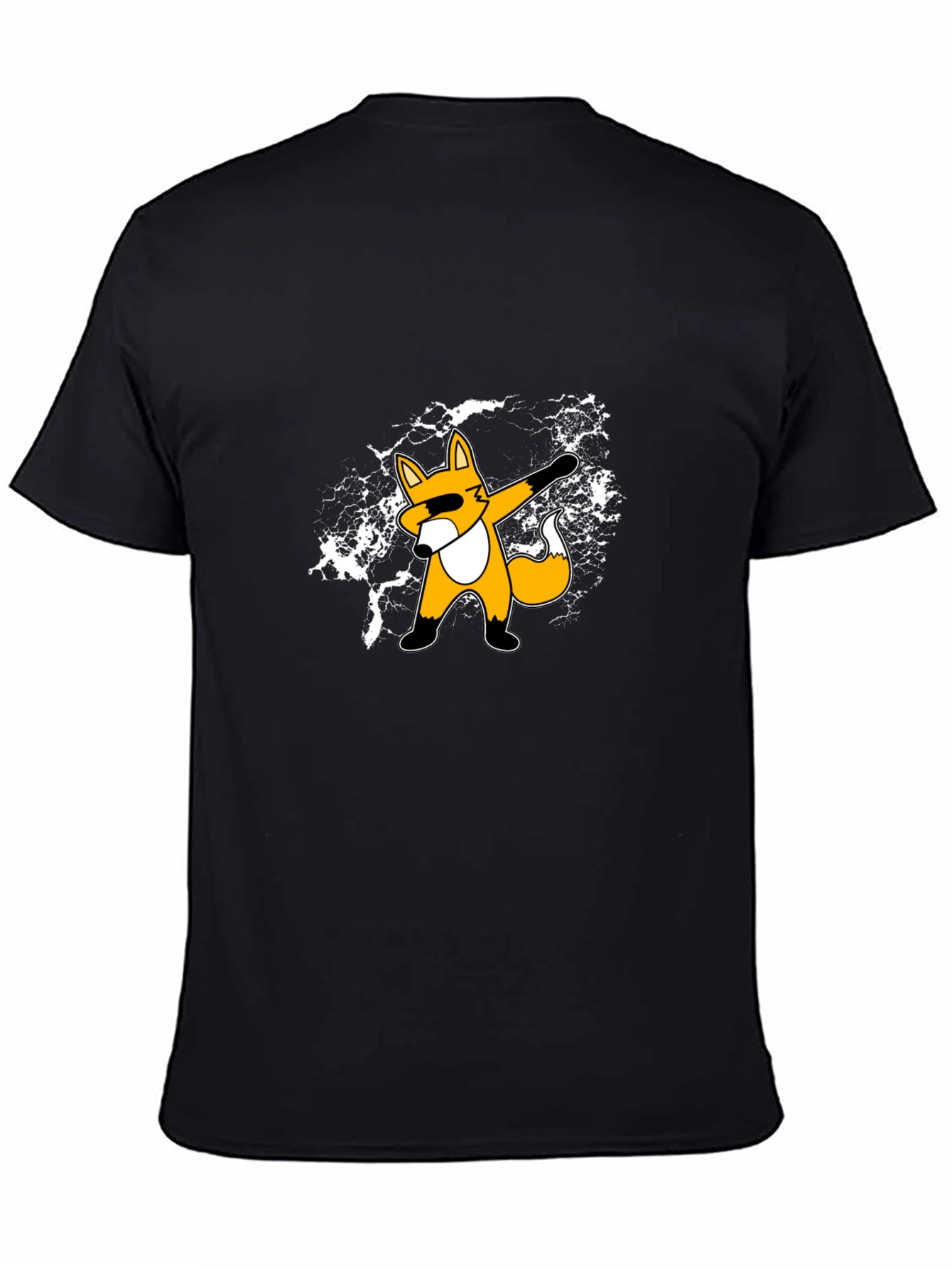 Dabbing Fox Graphic Tee - Trendy Black T-Shirt