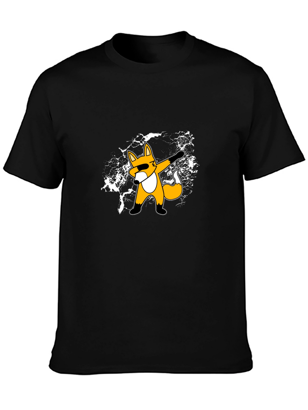 Dabbing Fox Graphic Tee - Trendy Black T-Shirt