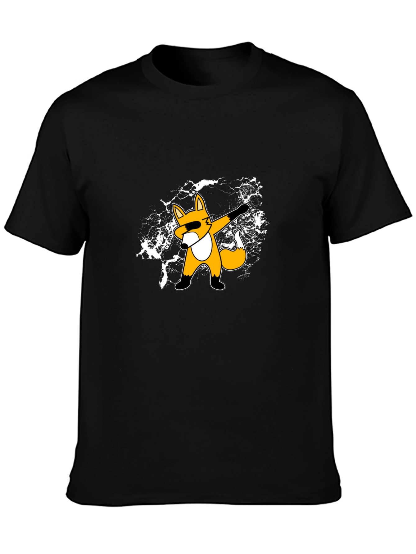 Dabbing Fox Graphic Tee - Trendy Black T-Shirt