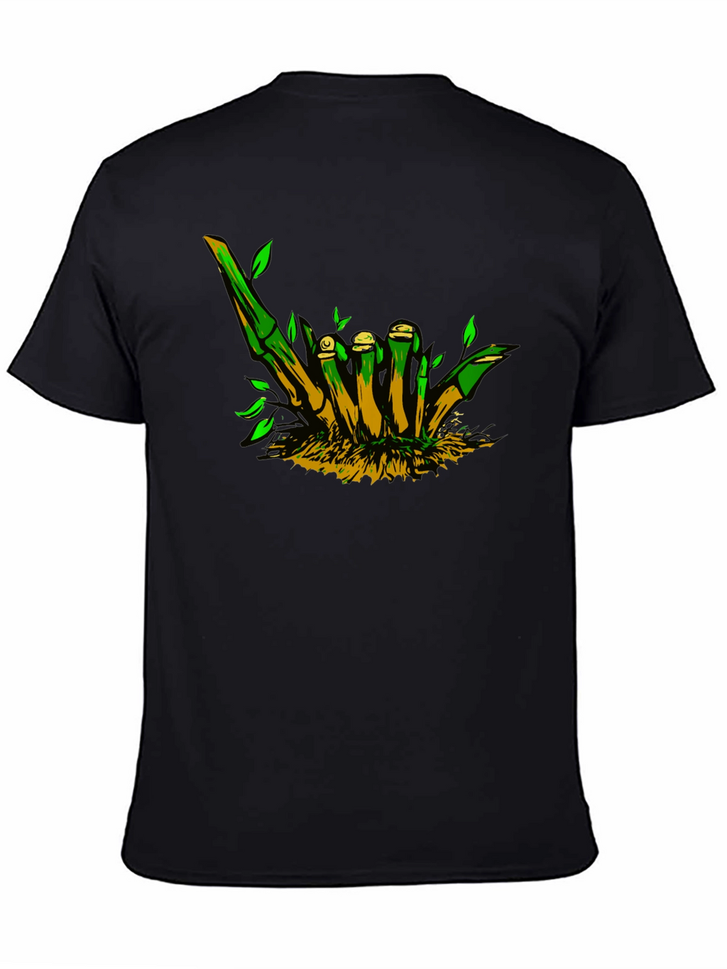 Bamboo Hand Sign Black T-Shirt