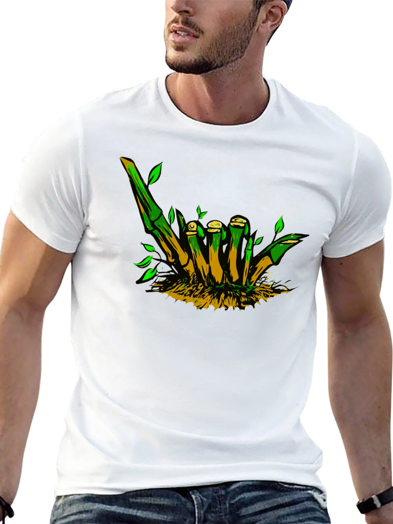 Bamboo Hand Sign Black T-Shirt