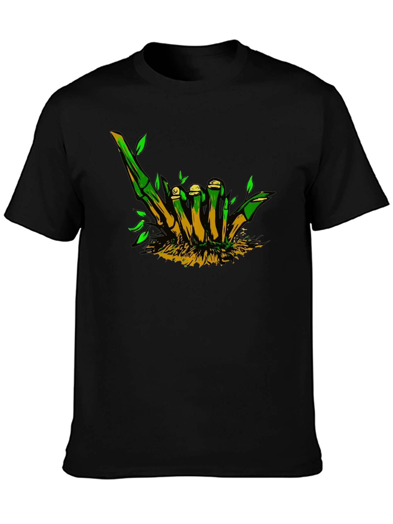 Bamboo Hand Sign Black T-Shirt