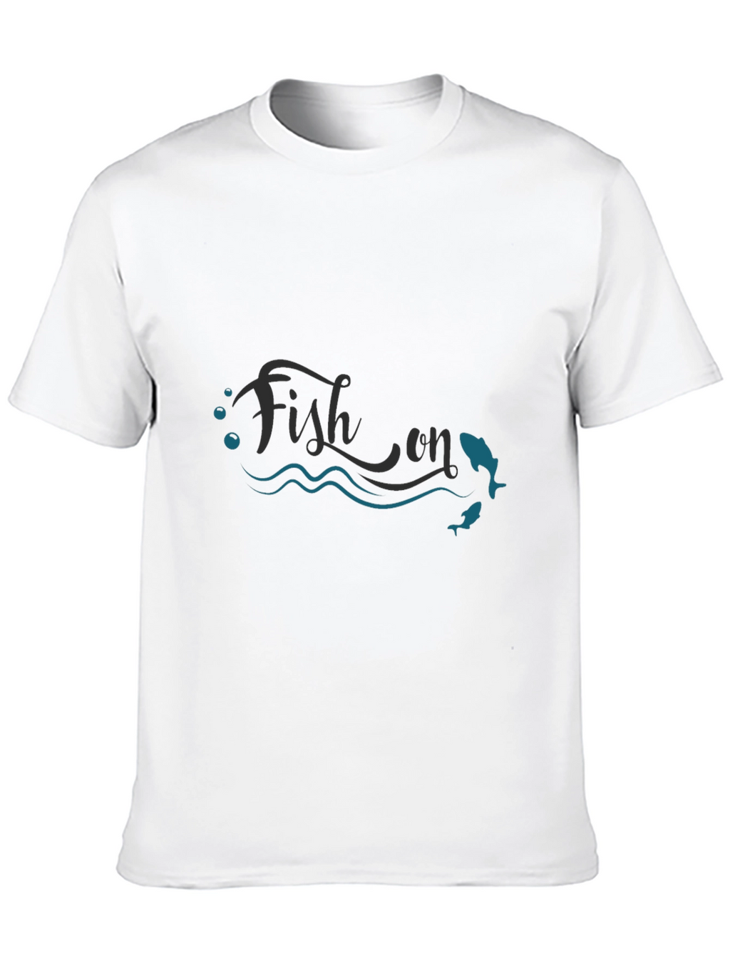 Fish On T-Shirt - Mens Black Graphic Tee