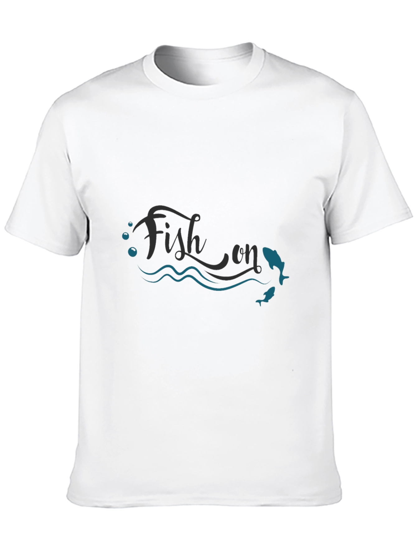Fish On T-Shirt - Mens Black Graphic Tee