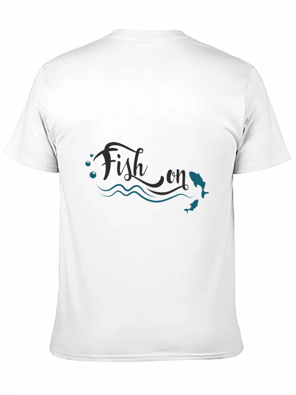 Fish On T-Shirt - Mens Black Graphic Tee