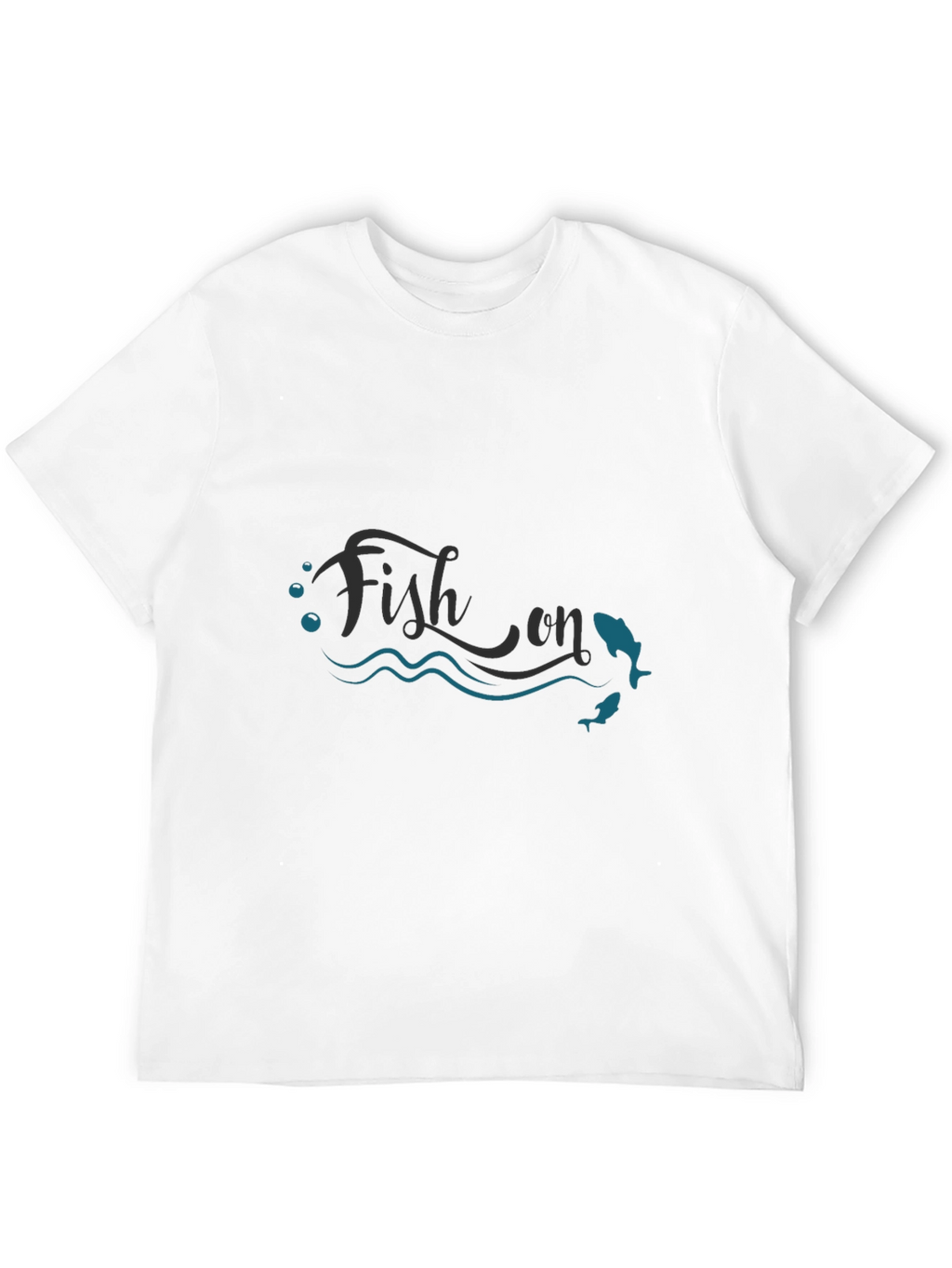 Fish On T-Shirt - Mens Black Graphic Tee