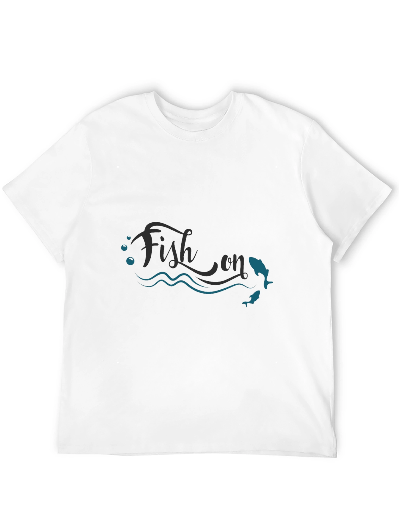 Fish On T-Shirt - Mens Black Graphic Tee