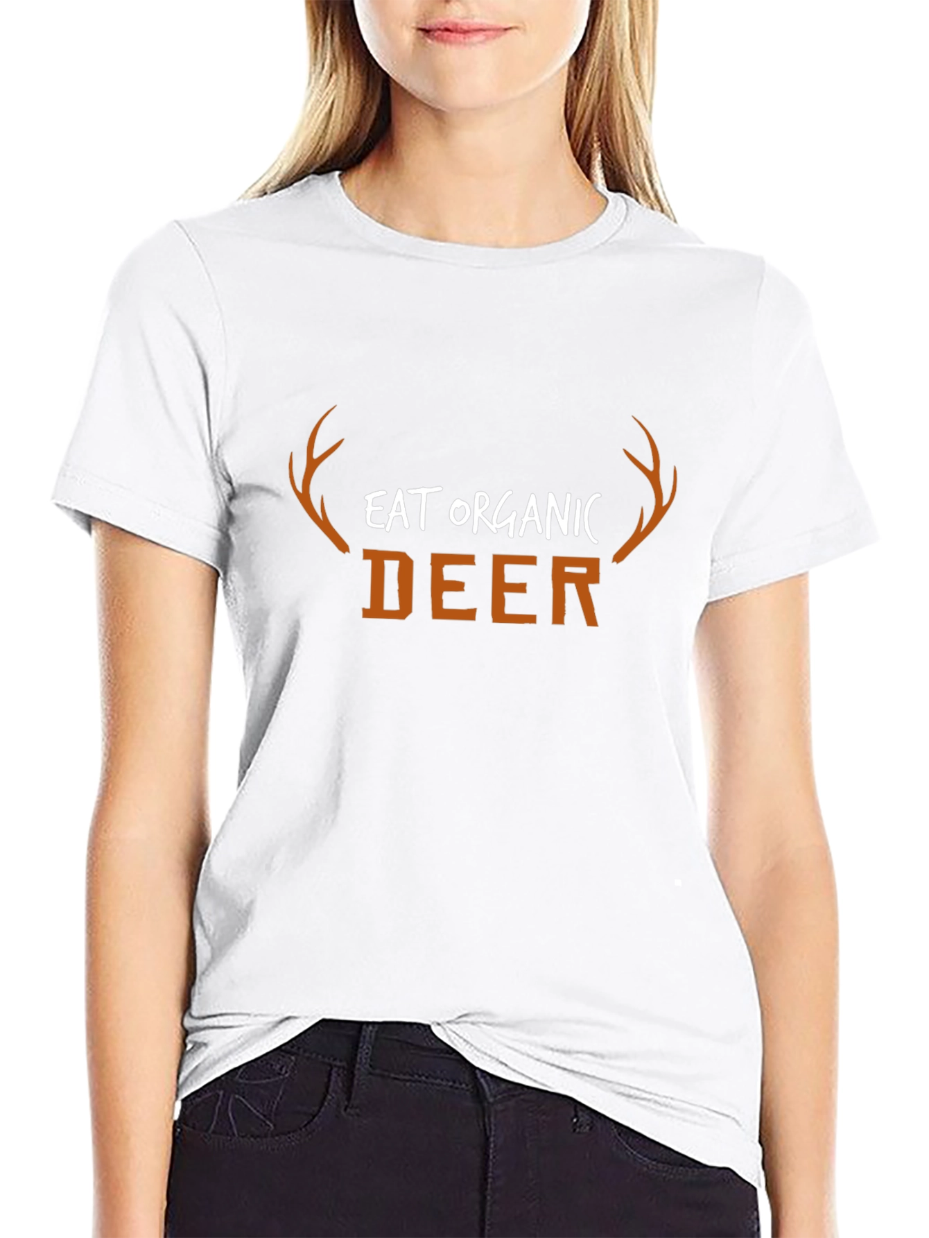 Eat Organic Deer Graphic T-Shirt