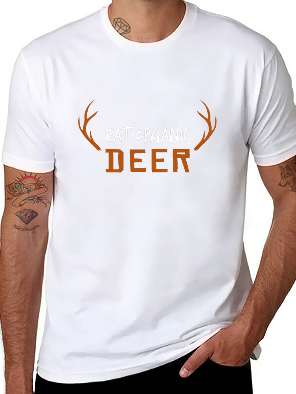 Eat Organic Deer Graphic T-Shirt