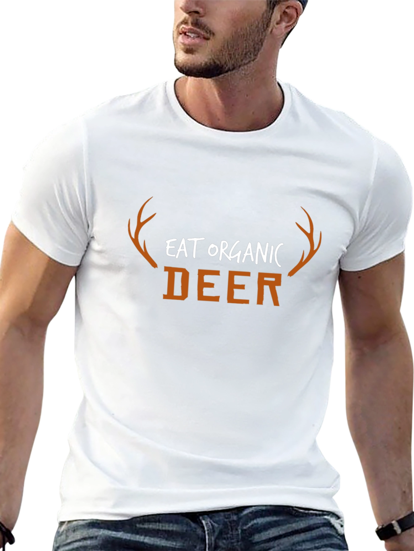 Eat Organic Deer Graphic T-Shirt