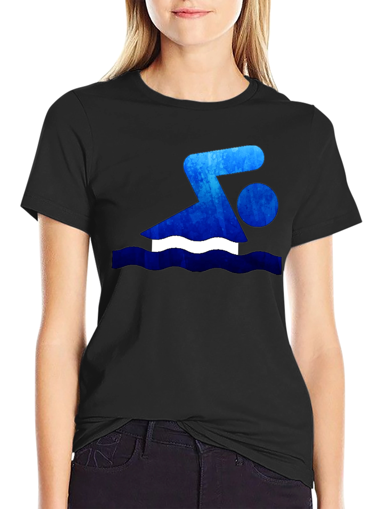 Swimmer Graphic T-Shirt - Black