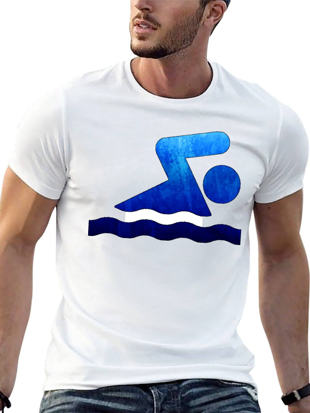 Swimmer Graphic T-Shirt - Black