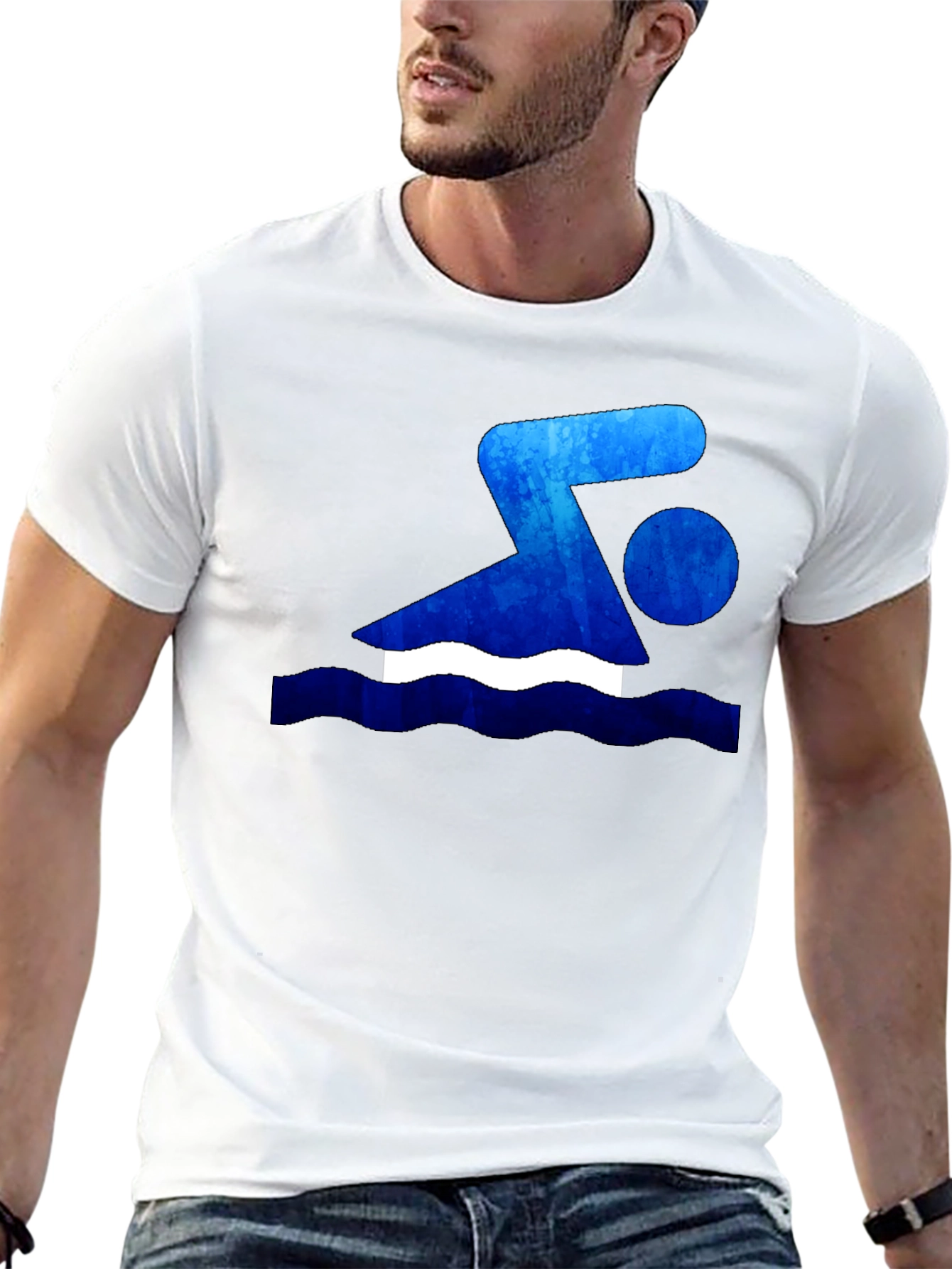 Swimmer Graphic T-Shirt - Black