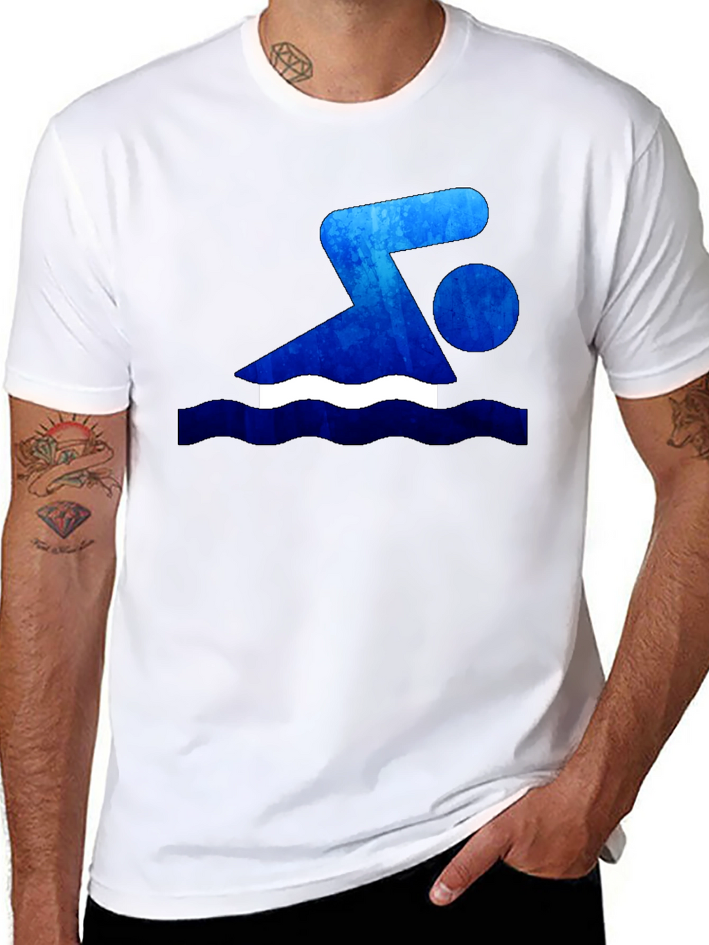 Swimmer Graphic T-Shirt - Black