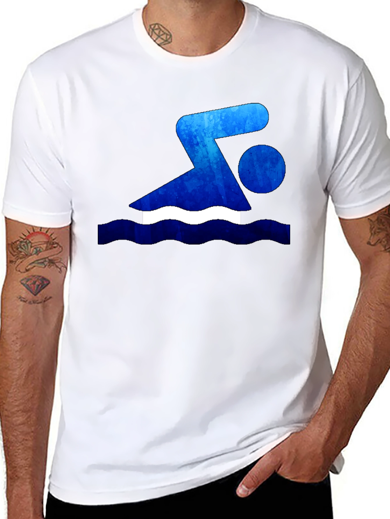 Swimmer Graphic T-Shirt - Black