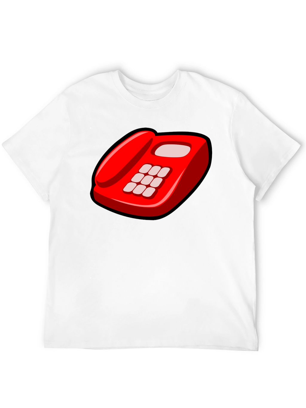 Retro Red Telephone Graphic T-Shirt