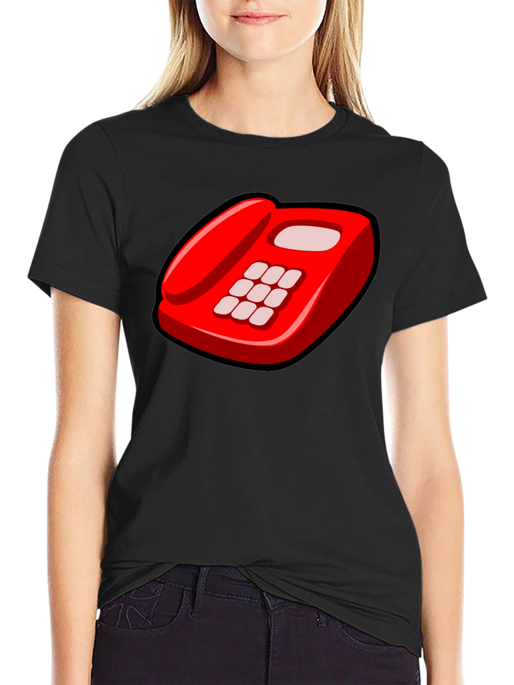 Retro Red Telephone Graphic T-Shirt