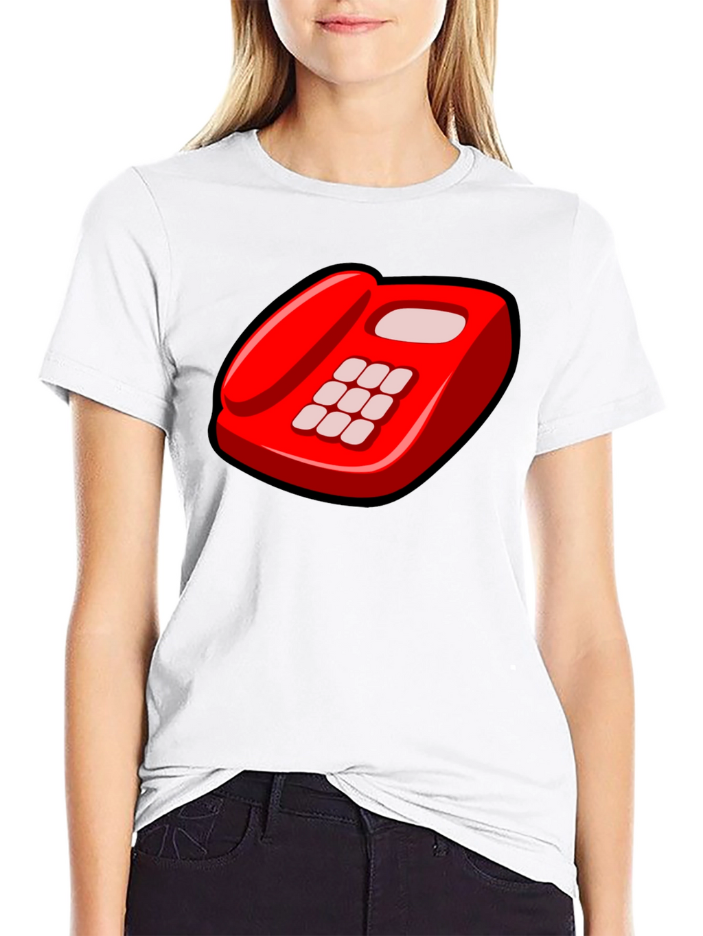 Retro Red Telephone Graphic T-Shirt