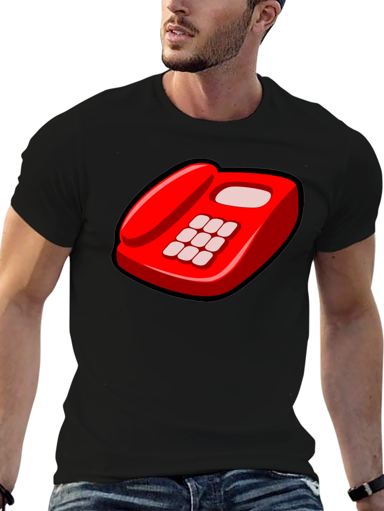 Retro Red Telephone Graphic T-Shirt