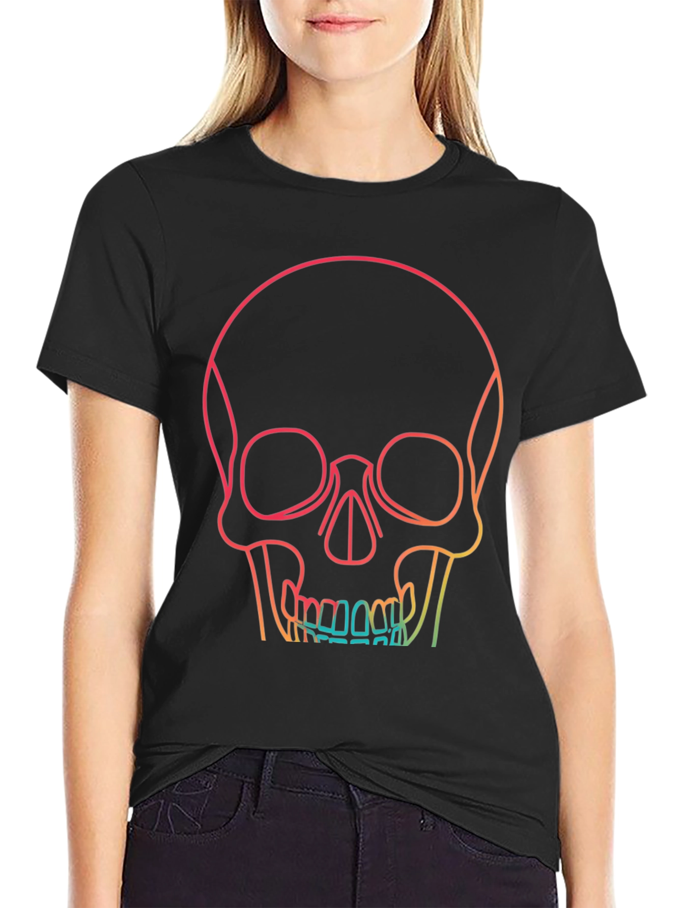 Gradient Skull Graphic Tee - Unique & Stylish Design