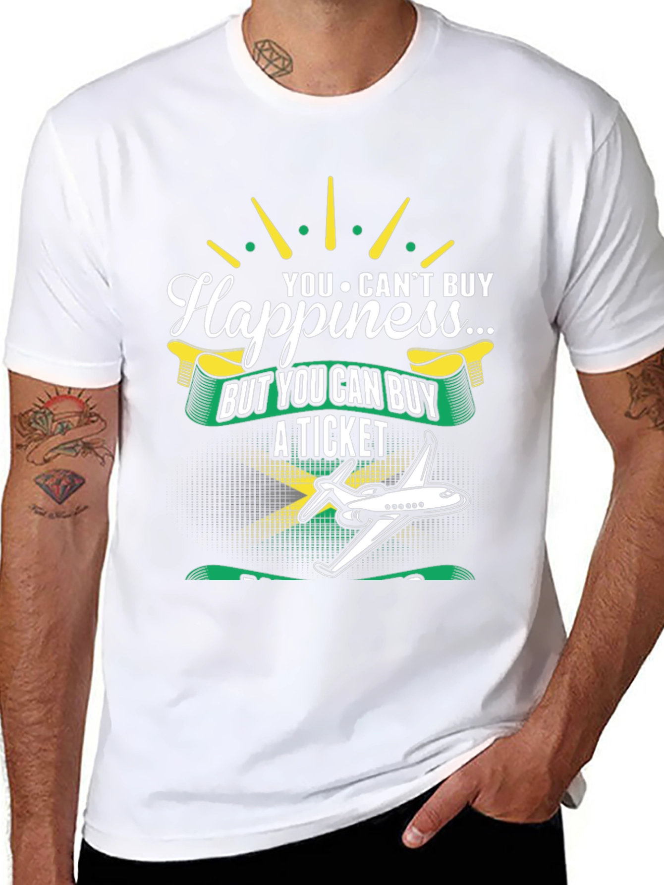Happiness Ticket Graphic Tee - Jamaica Flag
