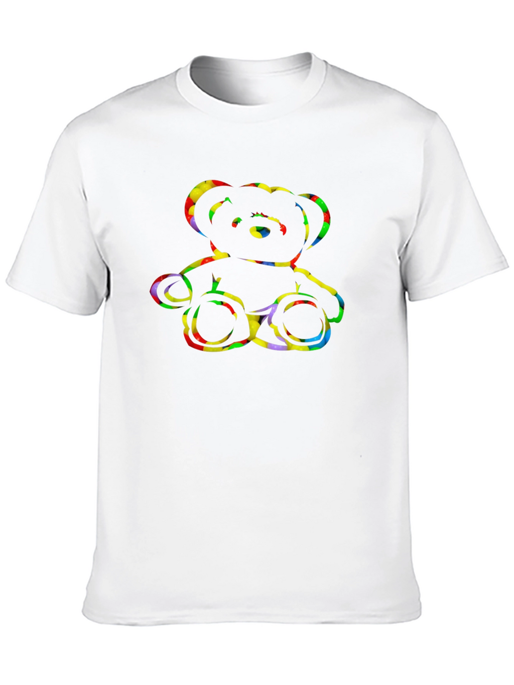 Rainbow Teddy Bear Black Graphic Tee