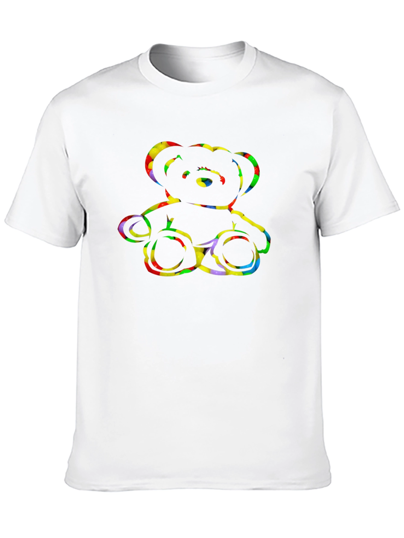 Rainbow Teddy Bear Black Graphic Tee