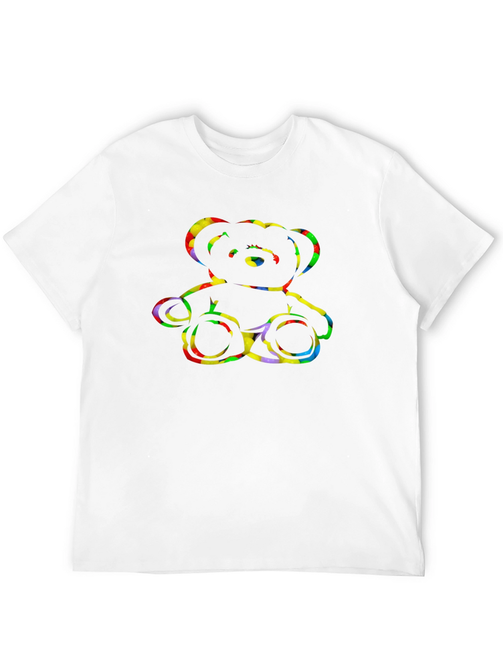 Rainbow Teddy Bear Black Graphic Tee