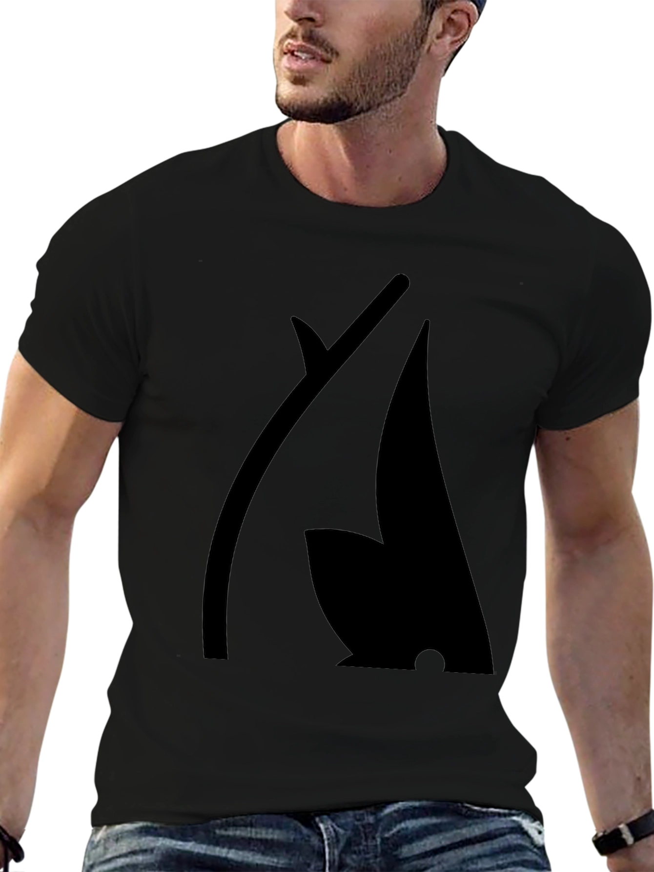 Modern Black Graphic Tee - Abstract Design