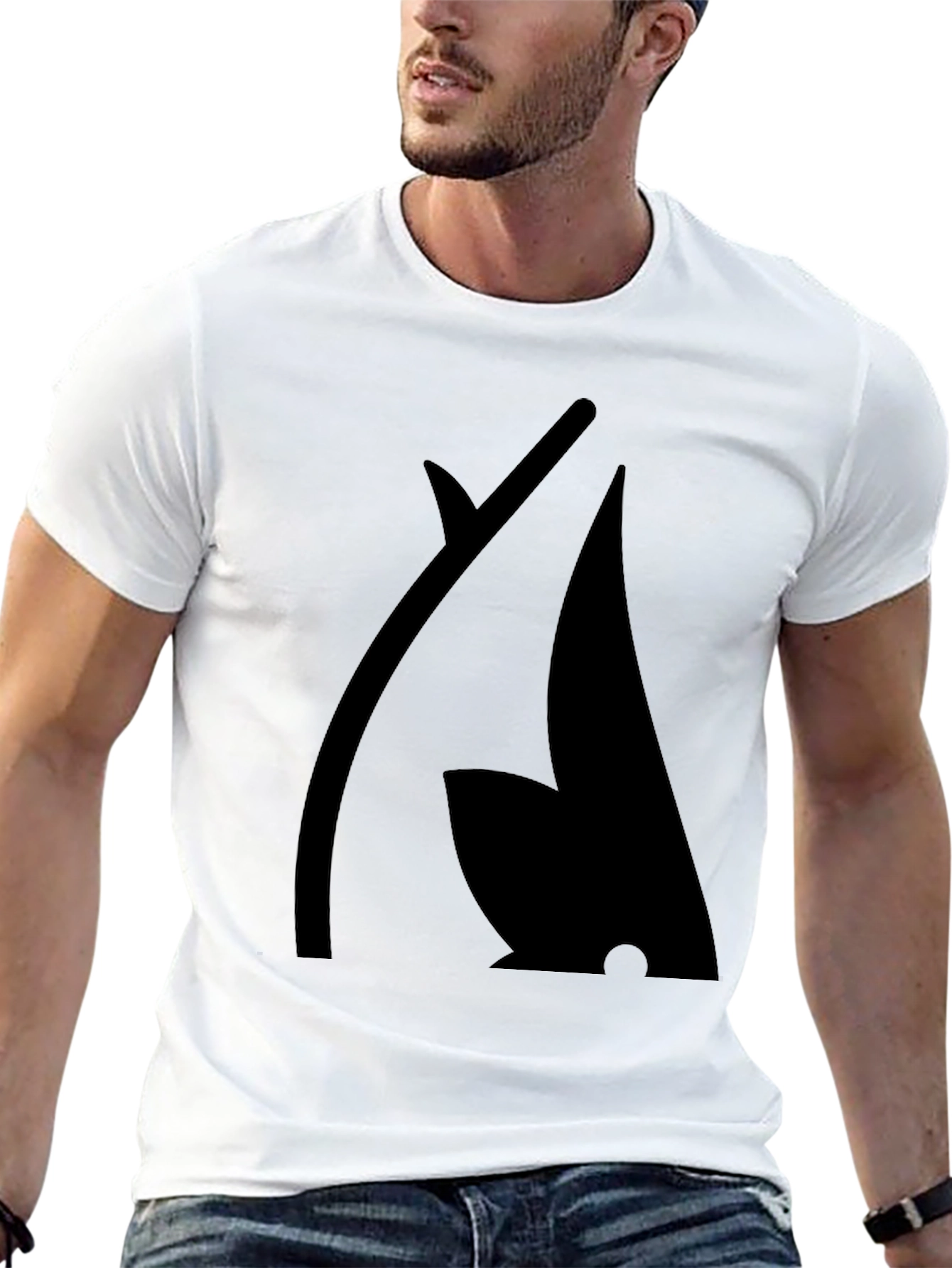 Modern Black Graphic Tee - Abstract Design